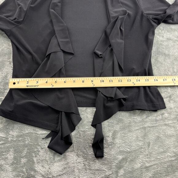 Joseph Ribkoff Jacket Women 6 Open Front Waterfall Cardigan Formal Midi Black - Picture 10 of 13